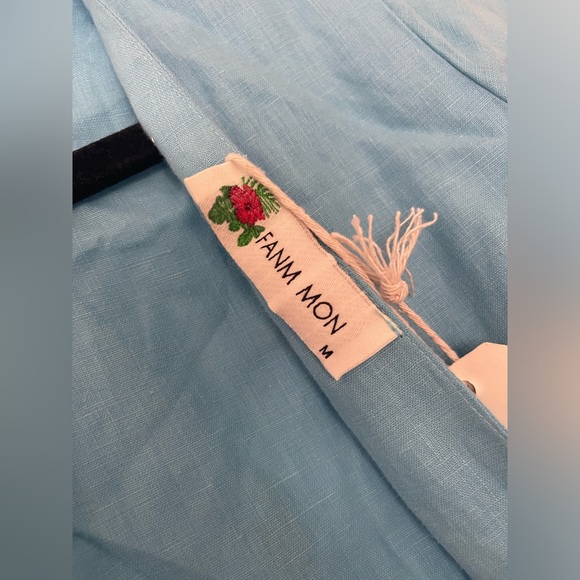 NWT Fanm Mon Bomba Dress size M Baltic Sea Blue mini Manmzel Tuckernuck - Picture 8 of 8